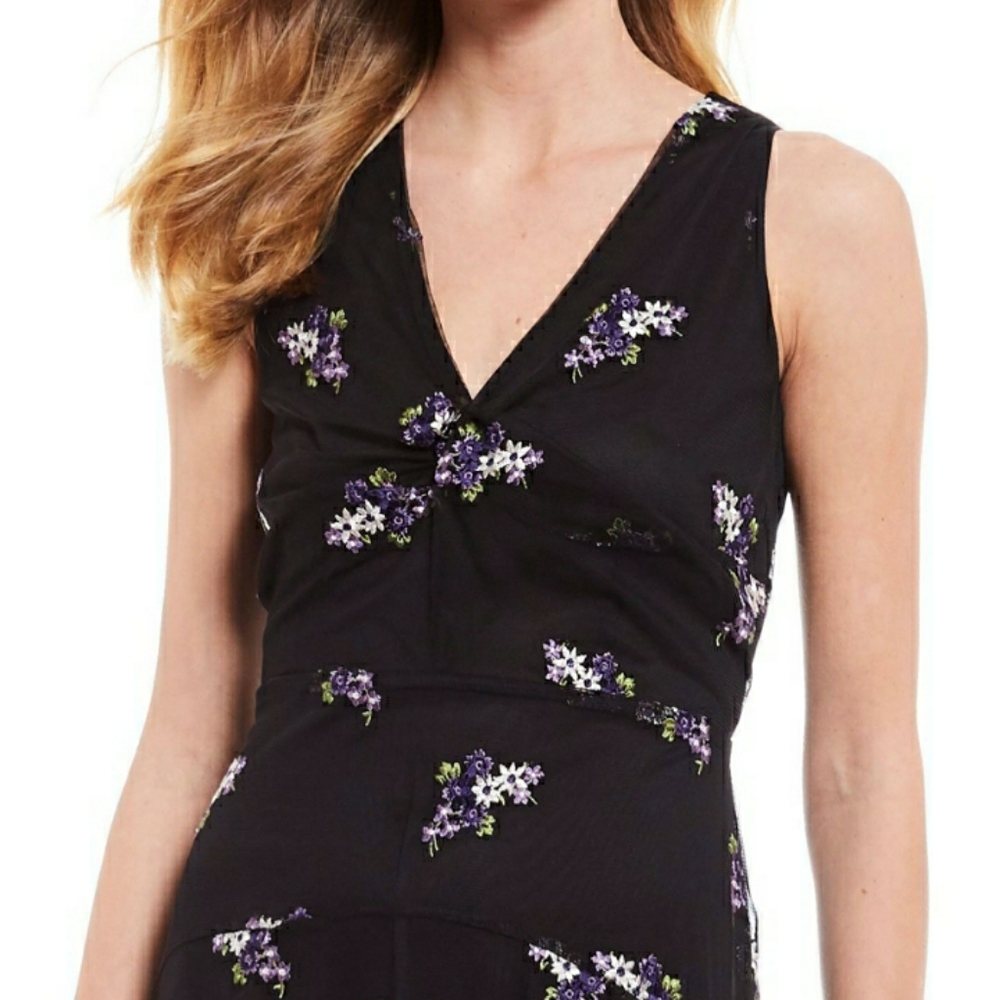 Michael kors Floral Embellished Mesh Midi Dress